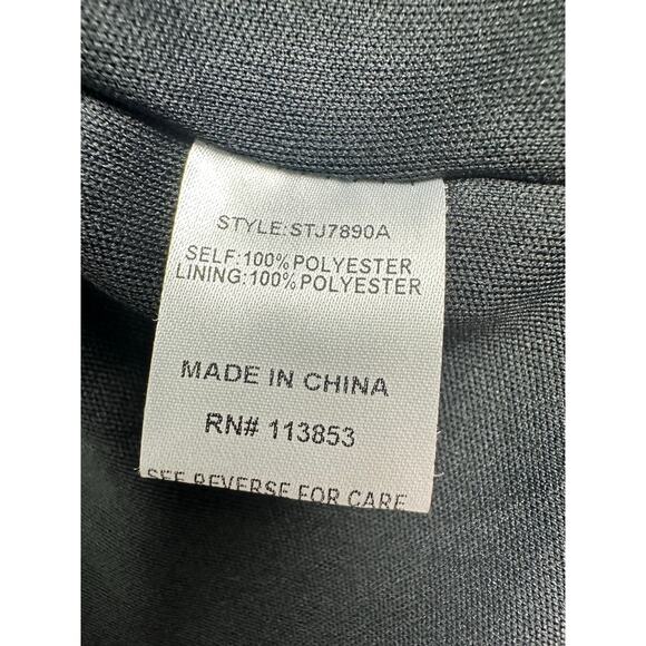 Olivia Grey Size Small Black Open Front Blazer Drape Professional Minimalist - Picture 6 of 6